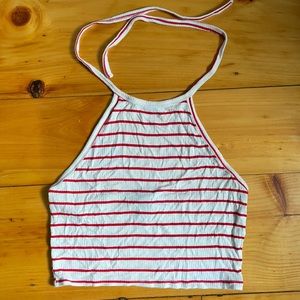 3 for $15🚨 Striped Crop Halter Top